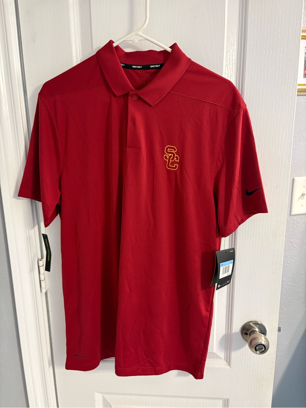 USC Cardinal Red Nike Golf Polo Shirt with Embroidered Logo